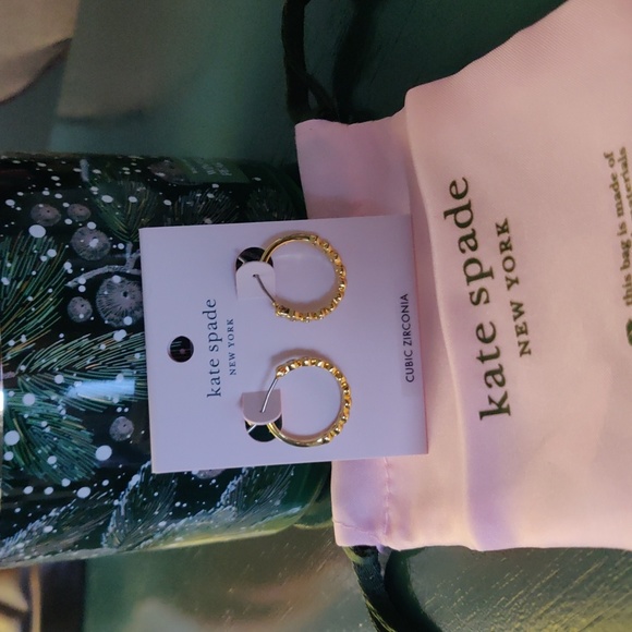 Kate Spade earrings NWT gold hoops - Picture 4 of 7